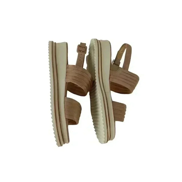 Luca Grossi Womens Sandals Beige Suede Open Toe Slingback Buckle Size 40 - Picture 7 of 10